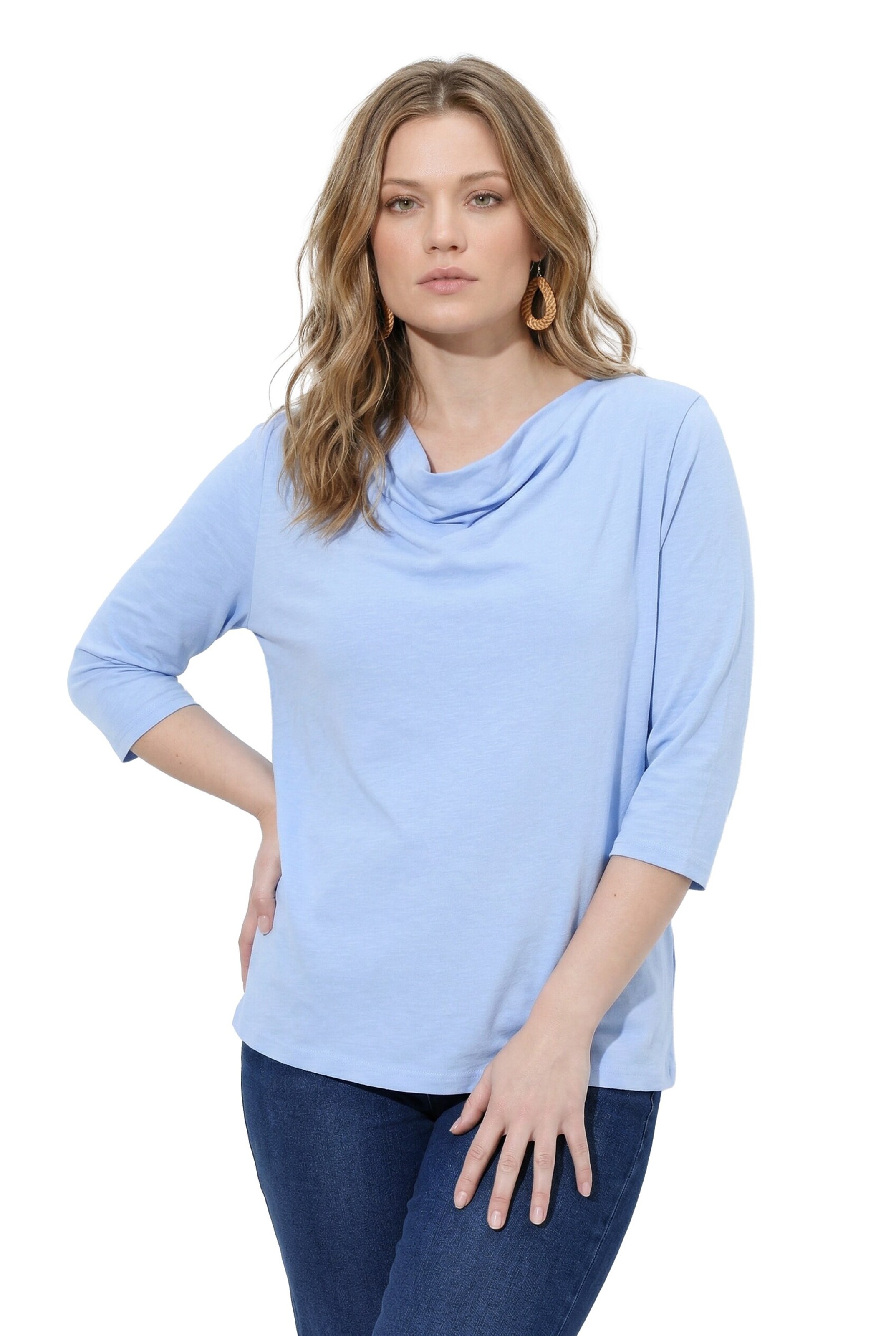 Ulla Popken Langarmshirt in Blau: Vorderseite