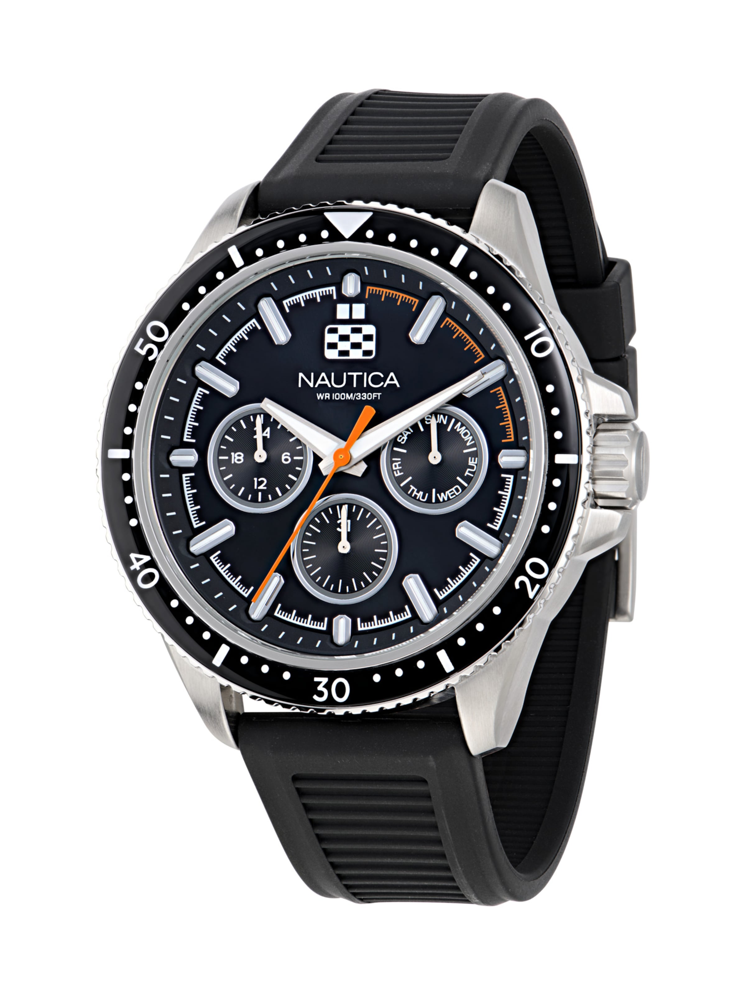 Montre à affichage analogique 'NCT WINDROSE' NAUTICA en argent : devant