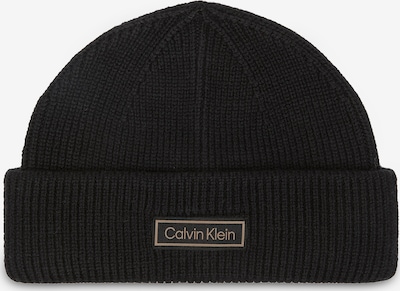 Megzta kepurė iš Calvin Klein, spalva – brokato spalva / juoda, Prekių apžvalga