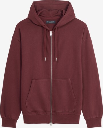 Marc O'Polo Zip-Up Hoodie in Red: front