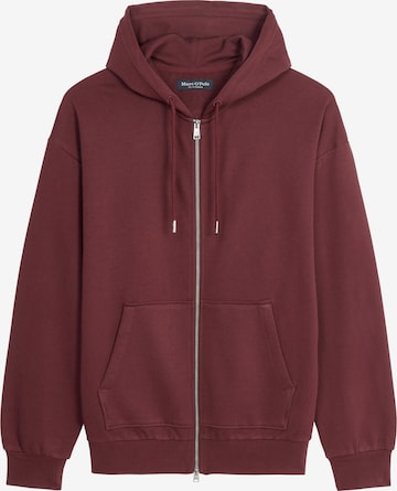 Marc O'Polo Zip-Up Hoodie in Red: front