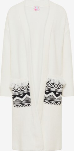 IZIA Knit cardigan 'Lomasi' in White: front