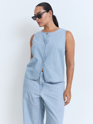MANGO Loose fit Trousers 'VIONET' in Blue
