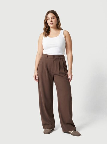 everly® Широкий Брюки со складками в Коричневый