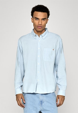 DICKIES Comfort fit Button Up Shirt 'GALLATIN' in Blue: front