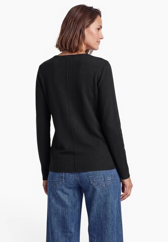 CECIL Langarm Pullover mit Rundhals und Struktur in Schwarz