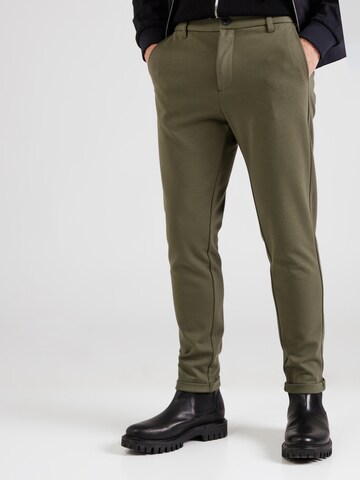 Lindbergh Slim fit Chino trousers 'Superflex' in Green: front