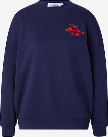 Zwillingsherz Sweatshirt 'Feel Good Club' in Blau: Vorderseite