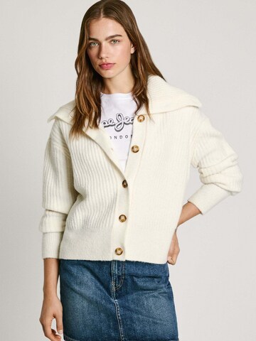 Pepe Jeans Gebreid vest 'IRMA' in Wit: voorkant