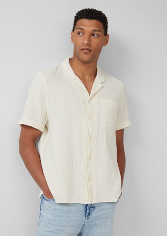 s.Oliver Comfort fit Button Up Shirt in Beige: front