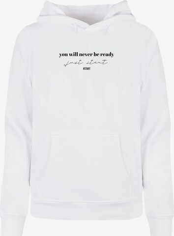 Sweat-shirt 'Just Start' Merchcode en blanc : devant