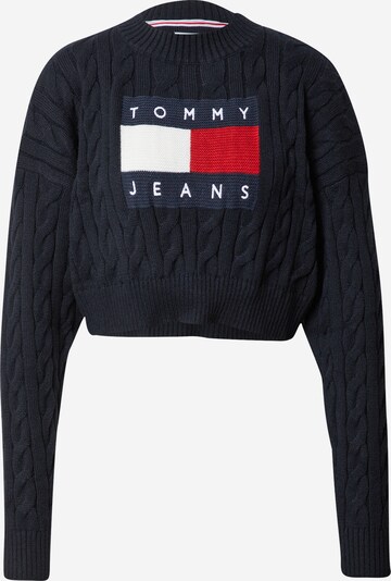 Tommy Jeans Пуловер в нейви синьо / червено / черно / бяло, Преглед на продукта
