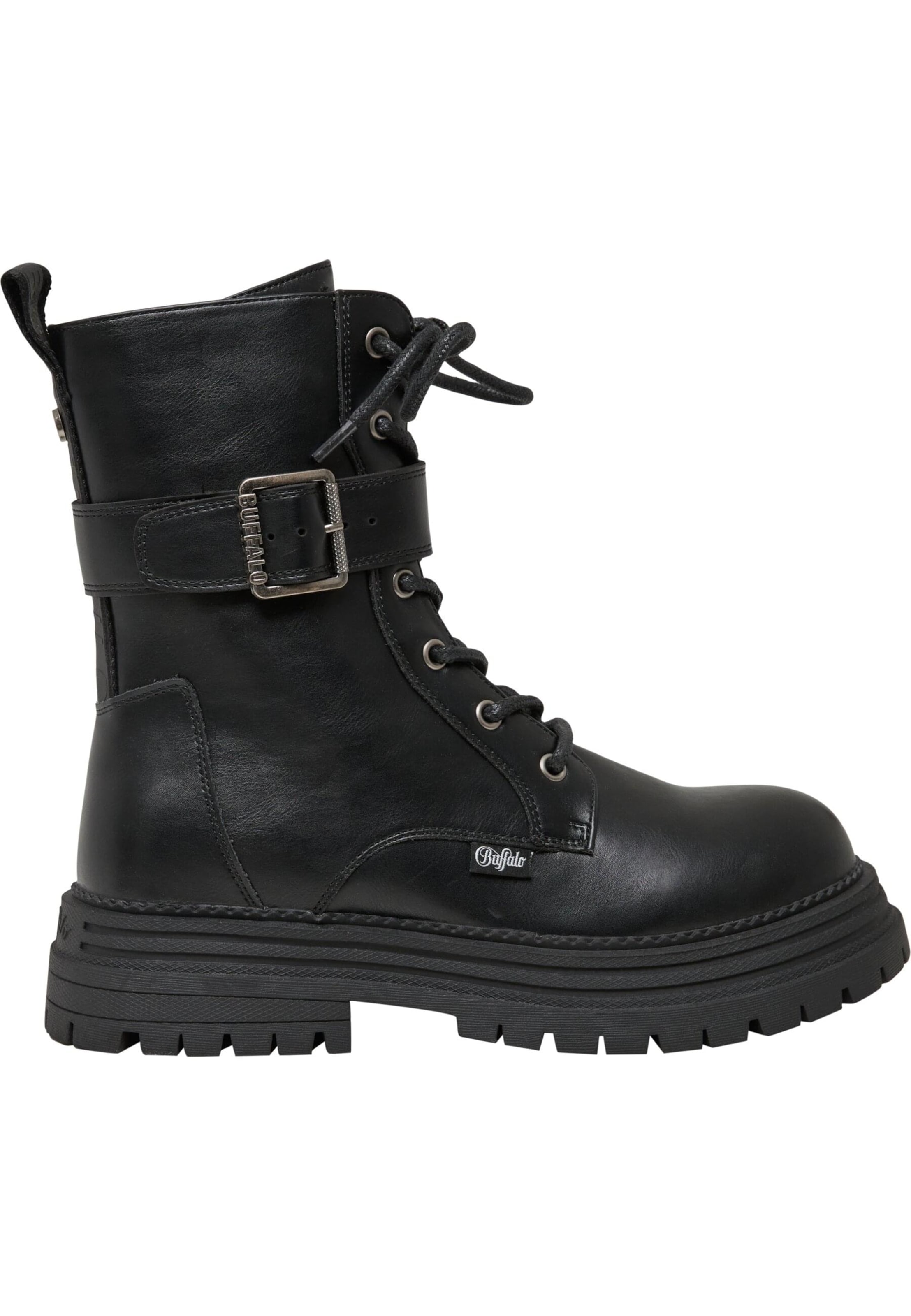 BUFFALO - Botim com fivela 'Lennox' em preto: frente