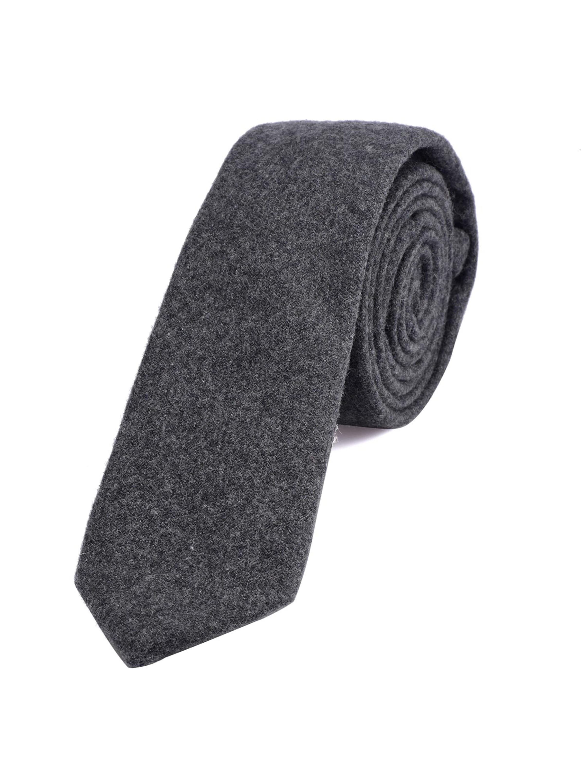 DonDon Krawatte 'DonDon Herren Krawatte 6 cm Baumwolle dunkelblau-creme kariert'‌‌‌‌‌‌‌‌‌‌ in Grau: Vorderseite