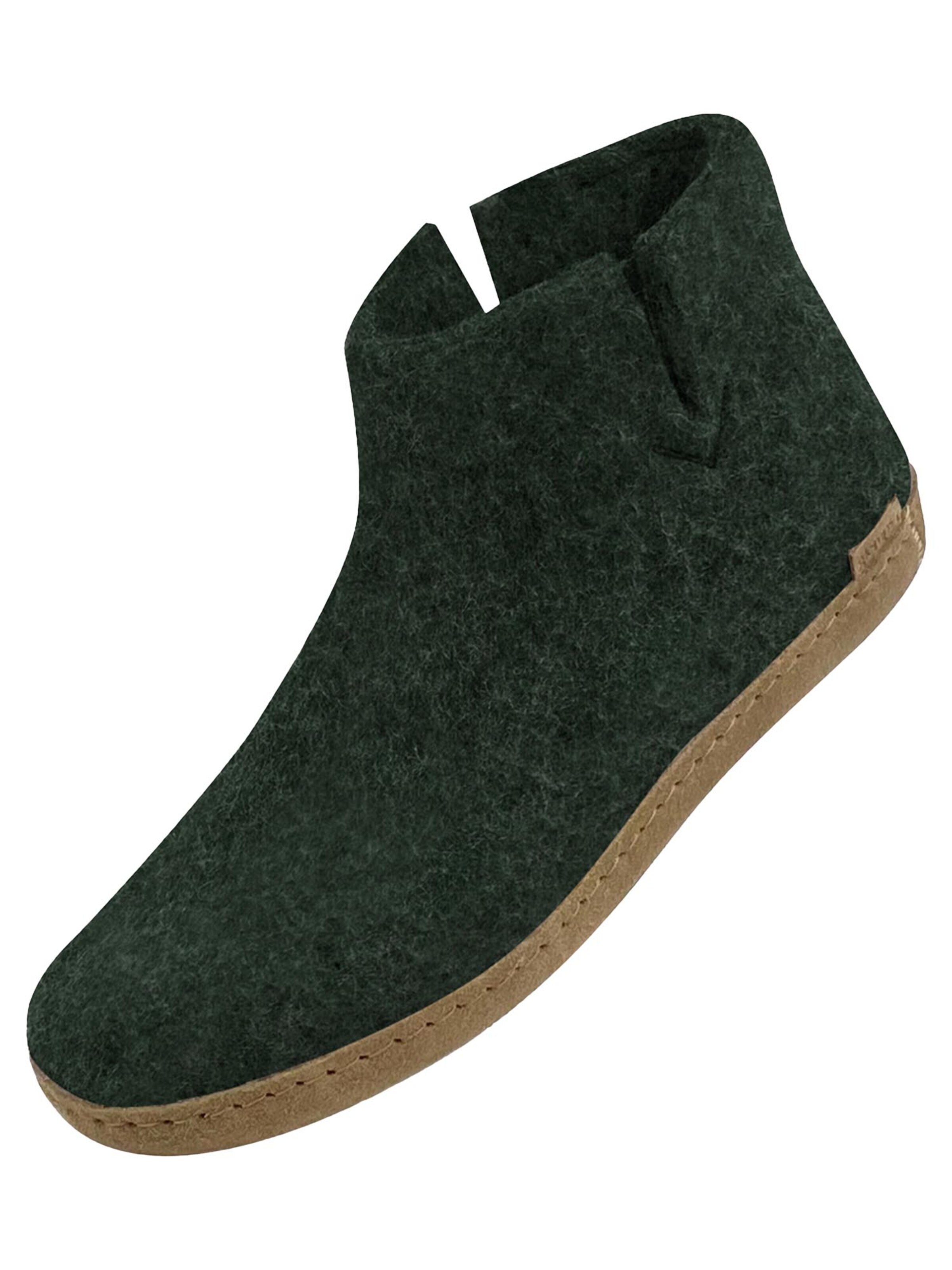 Glerups Slipper 'Ledersohle' in Green