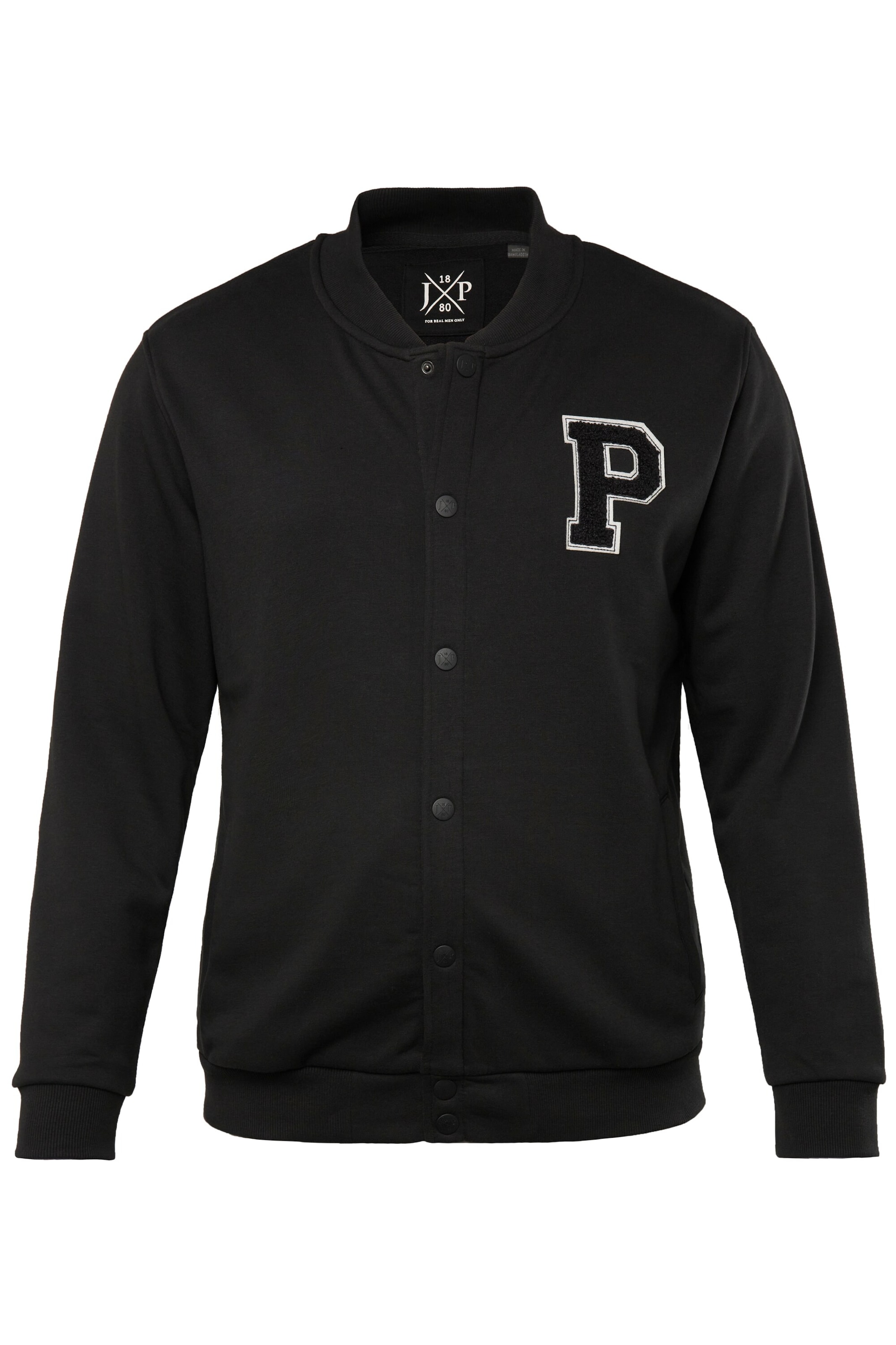 JP1880 Sweatvest in Zwart: voorkant