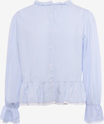 faina - Blusa em azul: frente