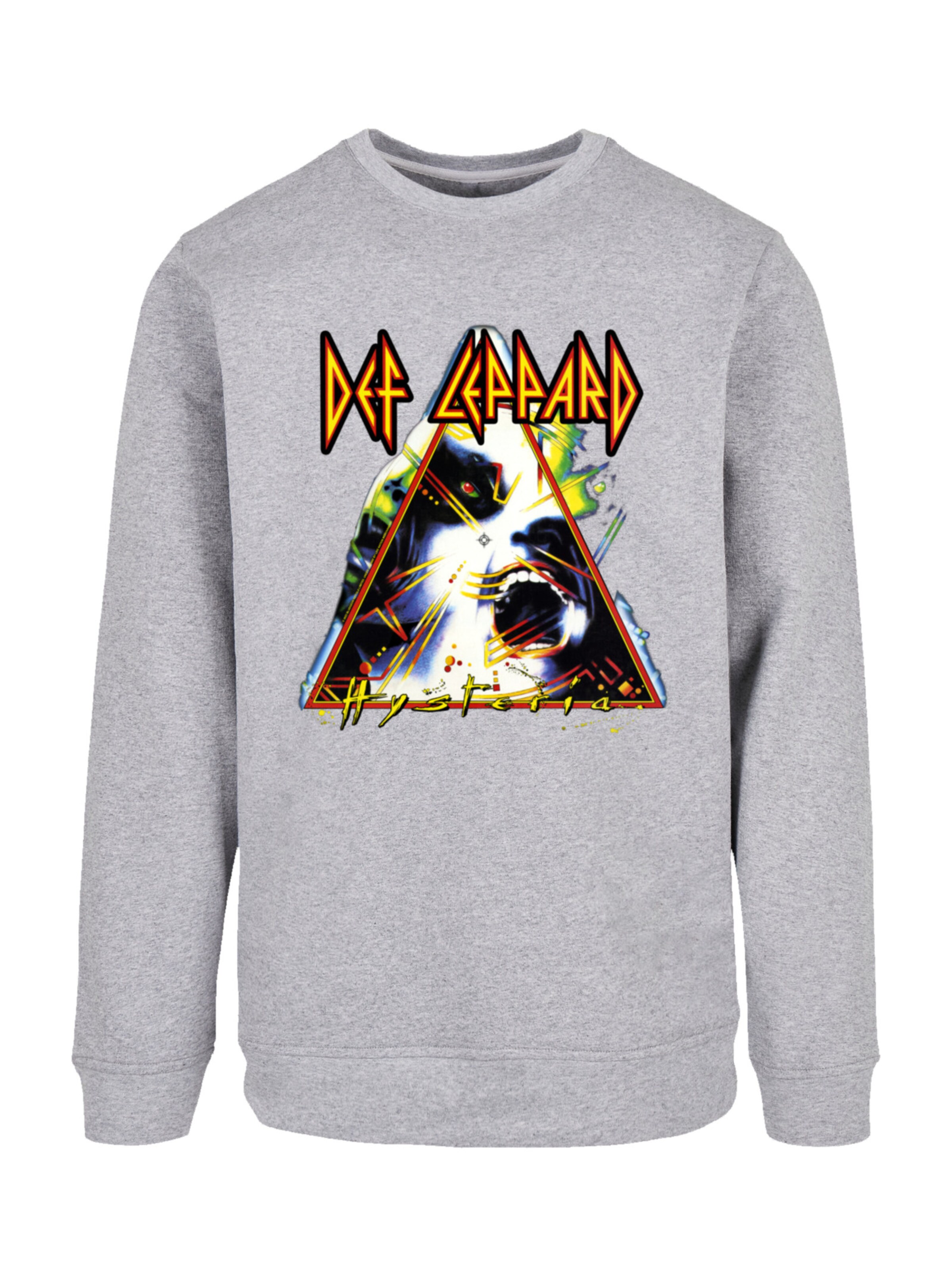 F4NT4STIC Sweatshirt 'Def Leppard Hysteria' in Grau: Vorderseite