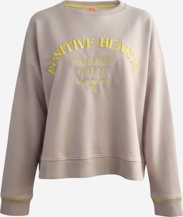 LIKS. Munich Sweatshirt 'Sweatpullover mit Stickerei Positiv Hearts - SelinaC' i beige: framsida