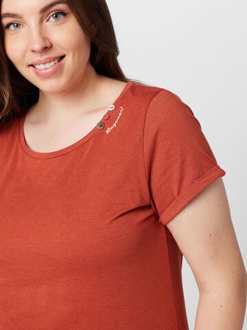 Ragwear Plus T-Shirt 'FLORAH' in Braun