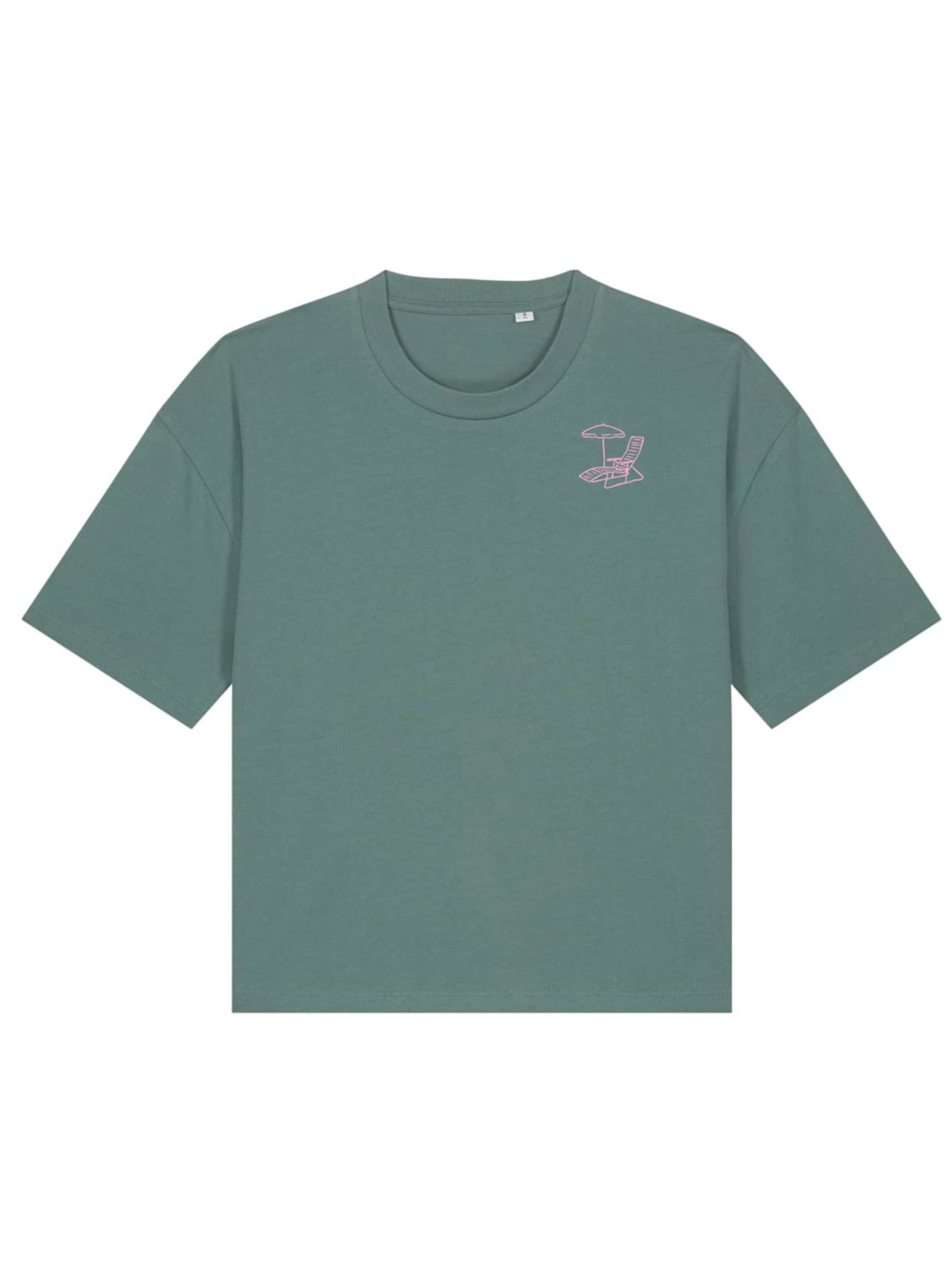Kultgut Shirt 'Summer Market' in Green: front