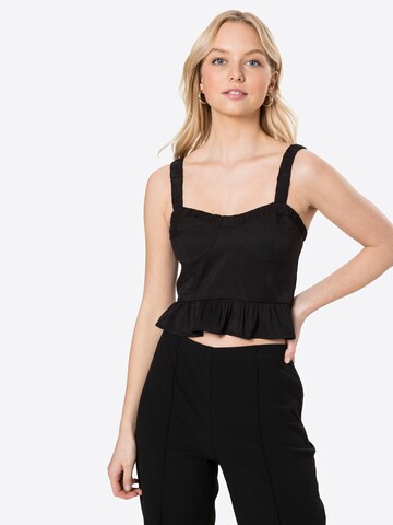 Fashion Union Top 'JEN' in Black: front