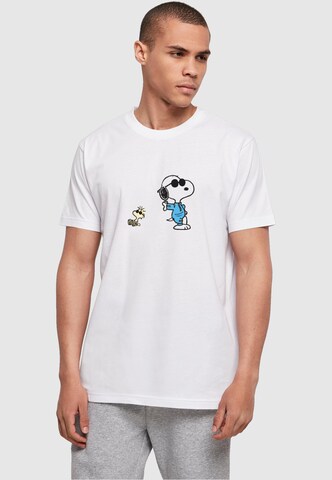 Merchcode Shirt 'Peanuts Sunglasses V2' in White: front