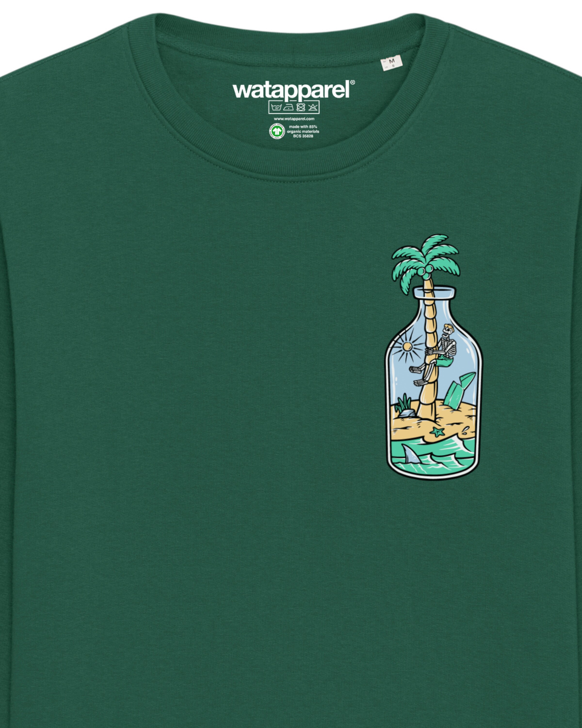 Watapparel Sweatshirt 'Holiday in a bottle' in Green