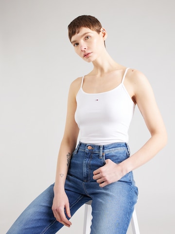 Tommy Jeans Top 'ESSENTIAL' in Wit: voorkant
