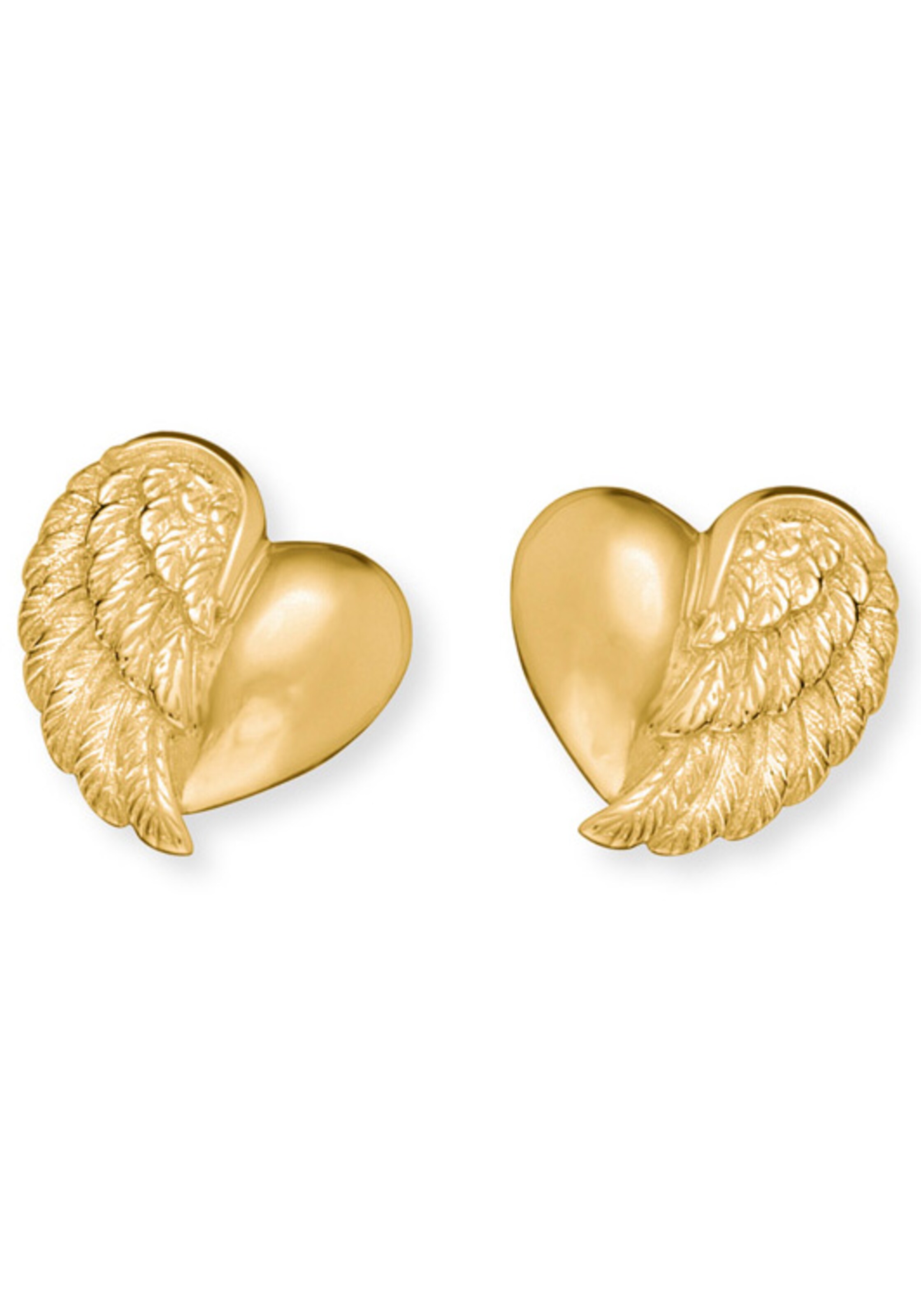 Herzengel Ohrringe in Gold: Vorderseite