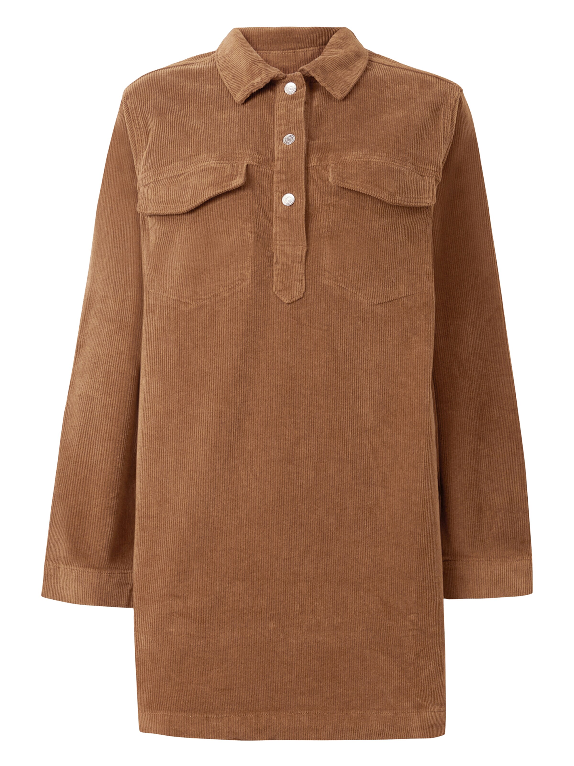 Noisy may - Vestido camisero 'NMHAZELL' en marrón: frente