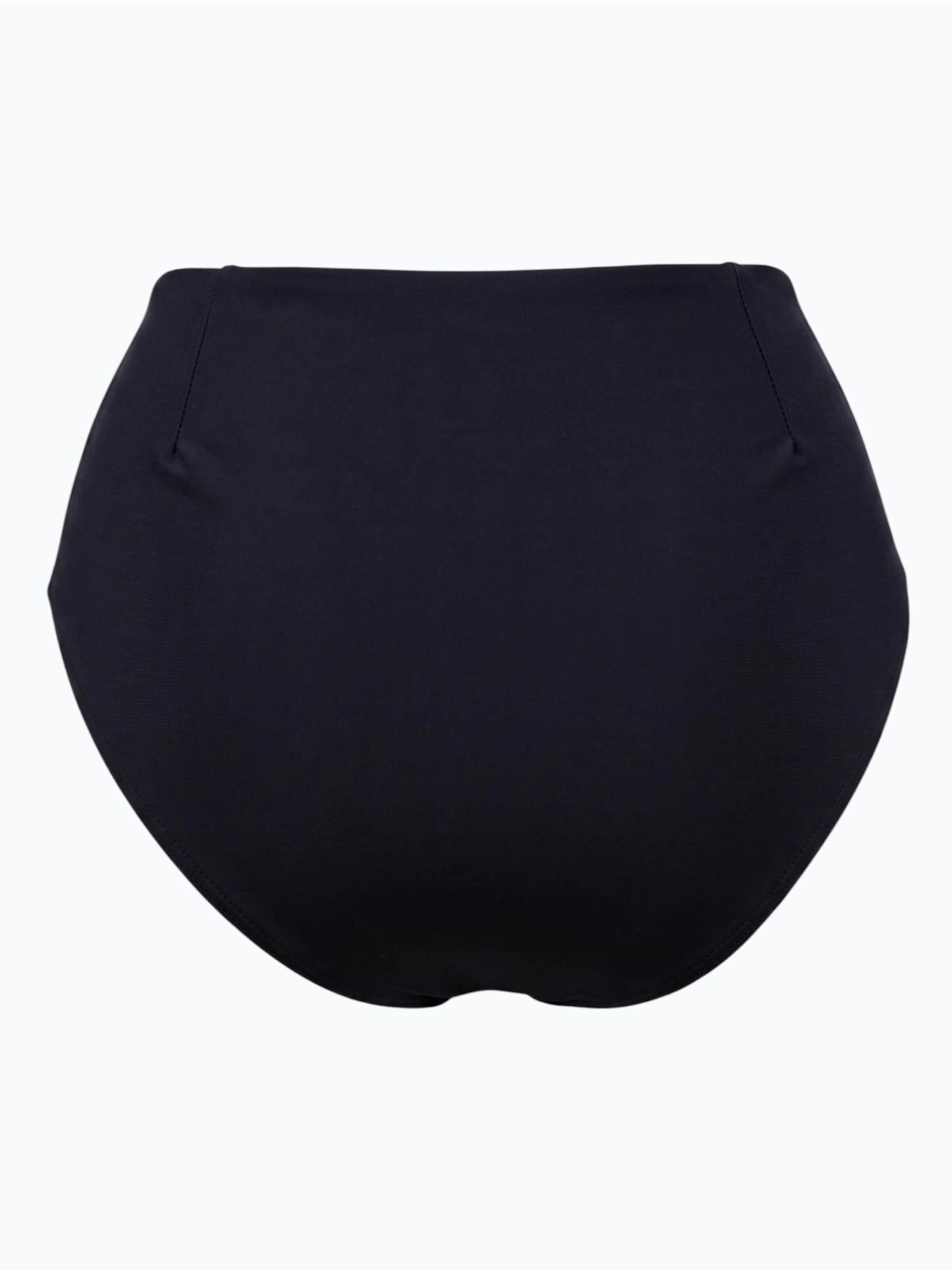 Bas de bikini 'Ligeia Darted High-Rise Shaping Bikini Bottom in Metallic Black' MAREZZA en noir
