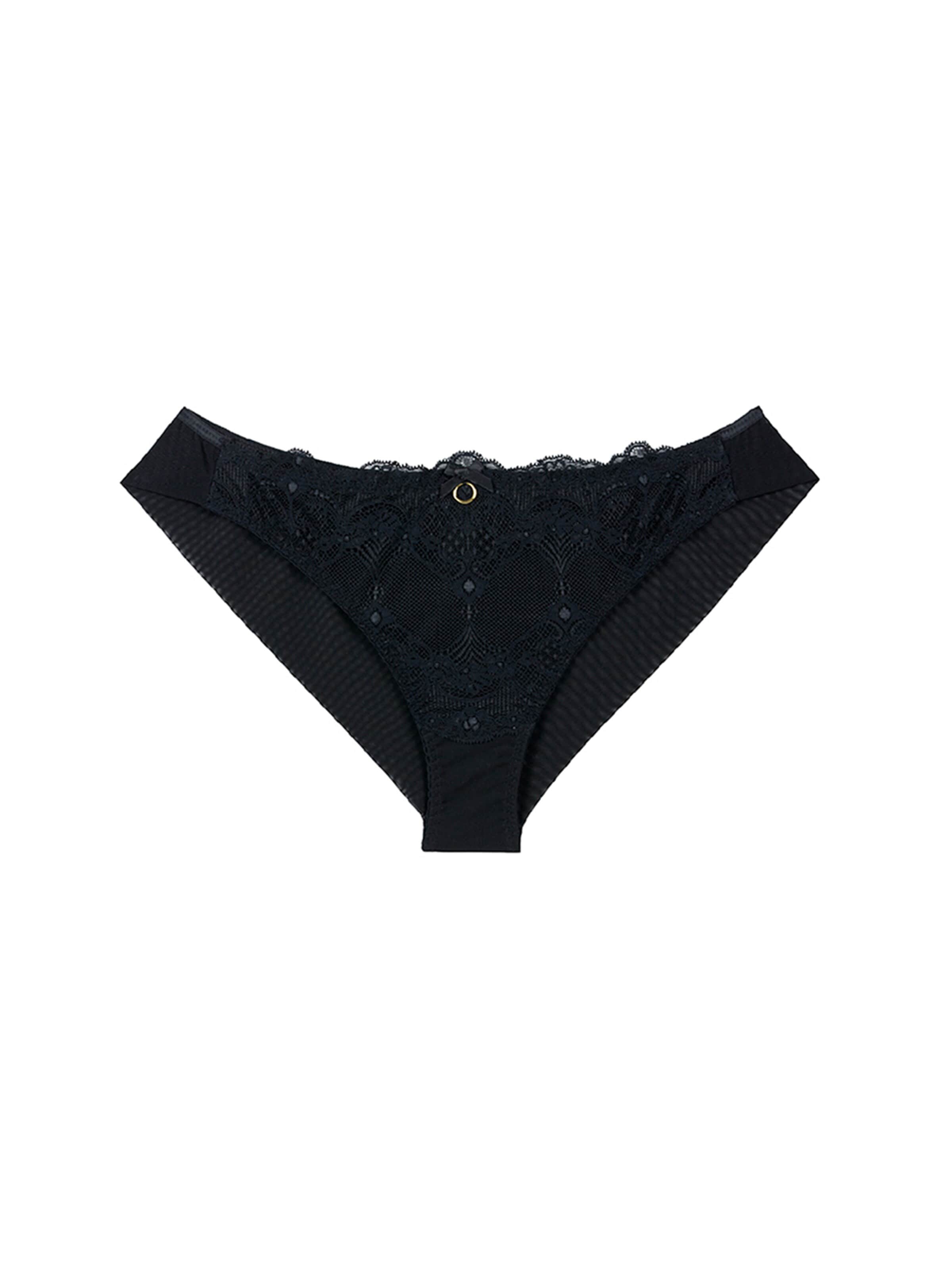 La Muel Lingerie Slip 'soft lace' in Zwart: voorkant