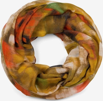 styleBREAKER Loop scarf 'Loop Schal mit buntem Pinselstrich Muster' in Yellow: front