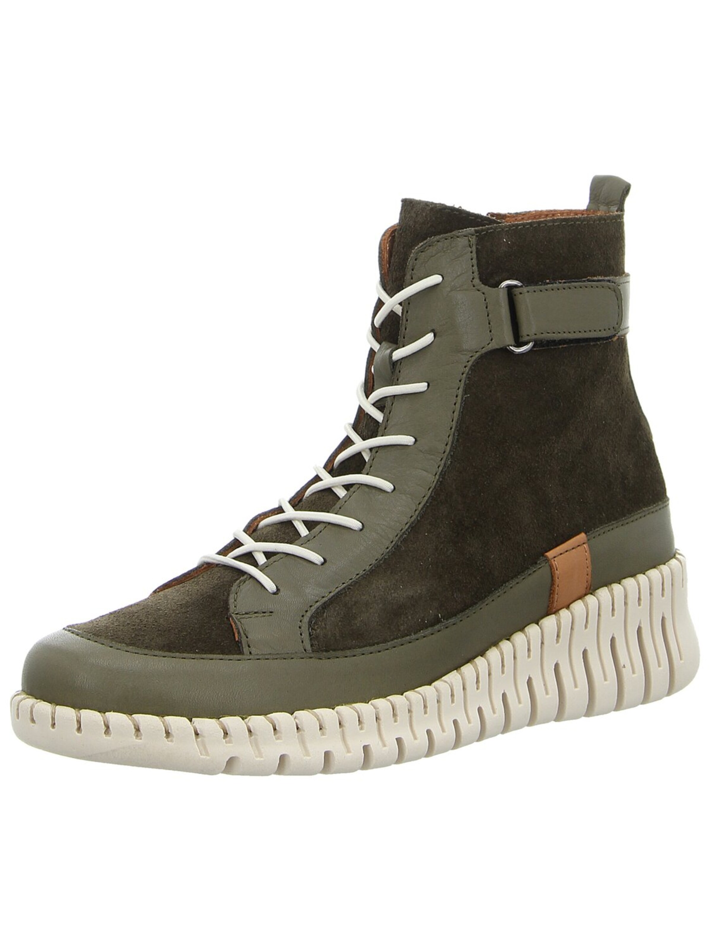 Gemini Lace-Up Boots 'Damen Stiefelette 364217-29/701 Echt Leder in grün' in Green: front