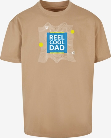 Merchcode Shirt 'Fathers Day - Reel Cool Dad' in Beige: voorkant