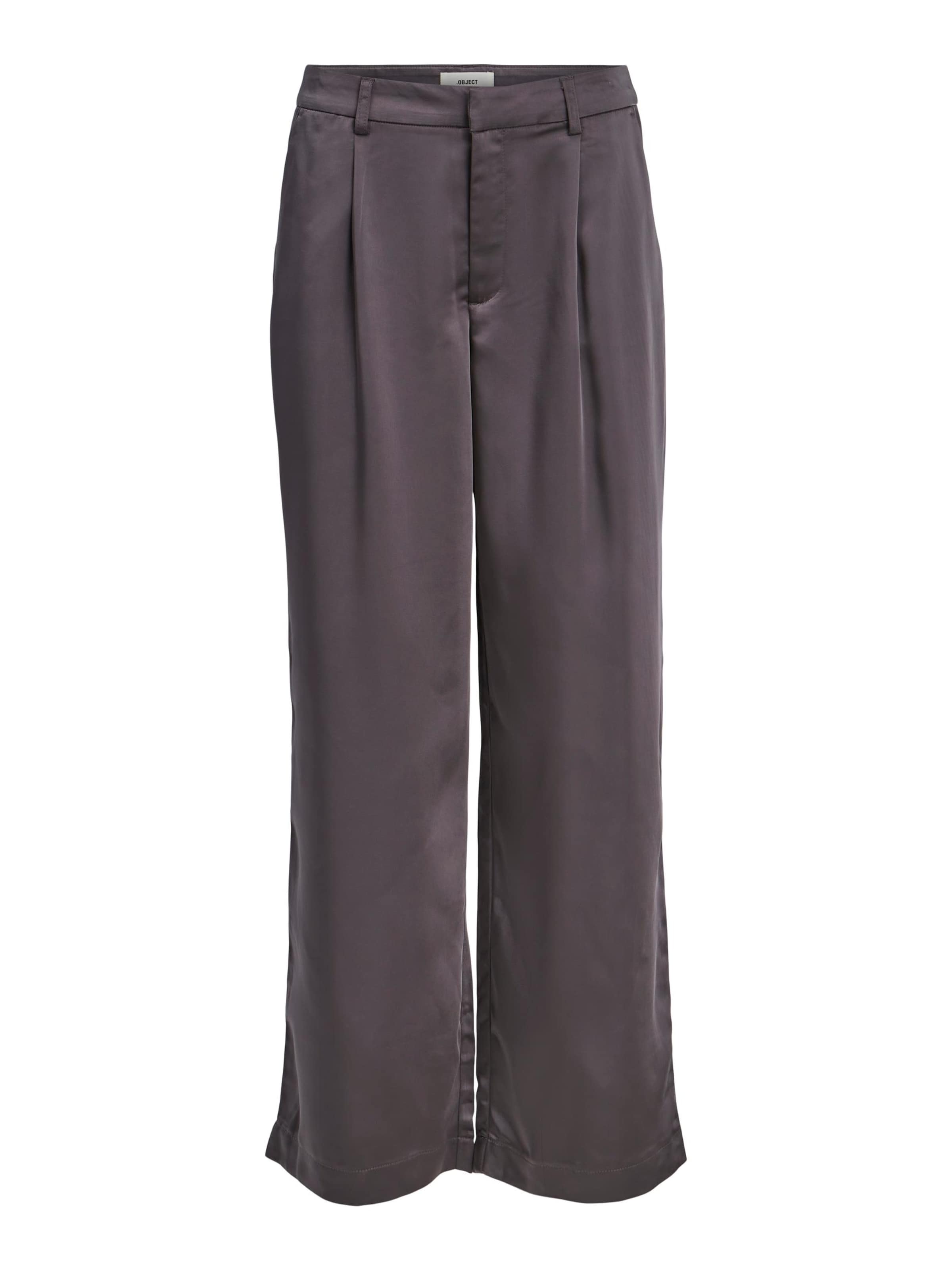 pilka OBJECT Laisvas Klostuotos kelnės 'DEBRA': priekis