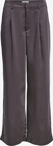 OBJECT Loose fit Pleat-Front Pants 'DEBRA' in Grey: front