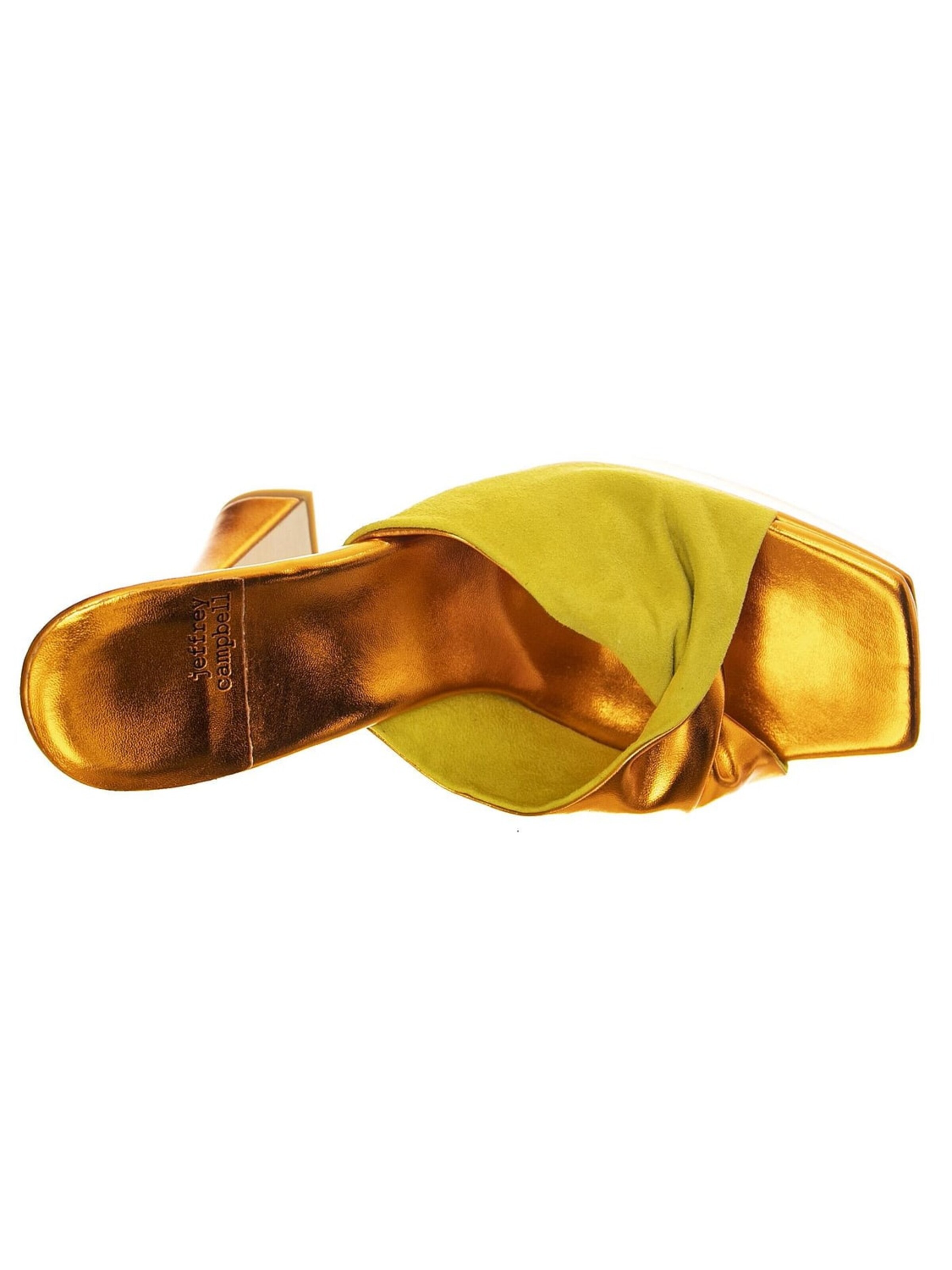 Jeffrey Campbell Sandały 'W' Hollyweird Yellow Kid Suede and Pu Sandals' w kolorze pomarańczowy