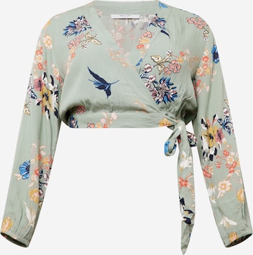 ABOUT YOU Curvy Blouse 'Flora' in Groen: voorkant