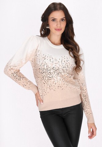 Pull-over faina en beige : devant