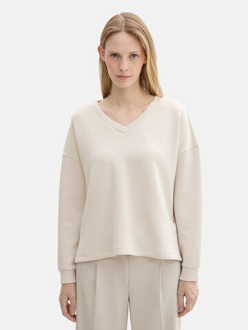 TOM TAILOR Sweatshirt in Beige: voorkant