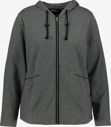 Ulla Popken Zip-Up Hoodie in Grey: front