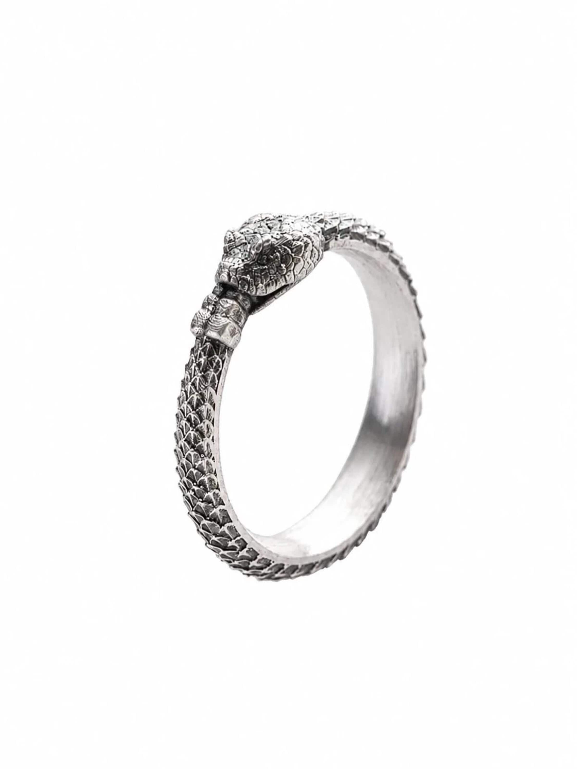 Anello 'Ouroboros' di REYTEL in argento: frontale