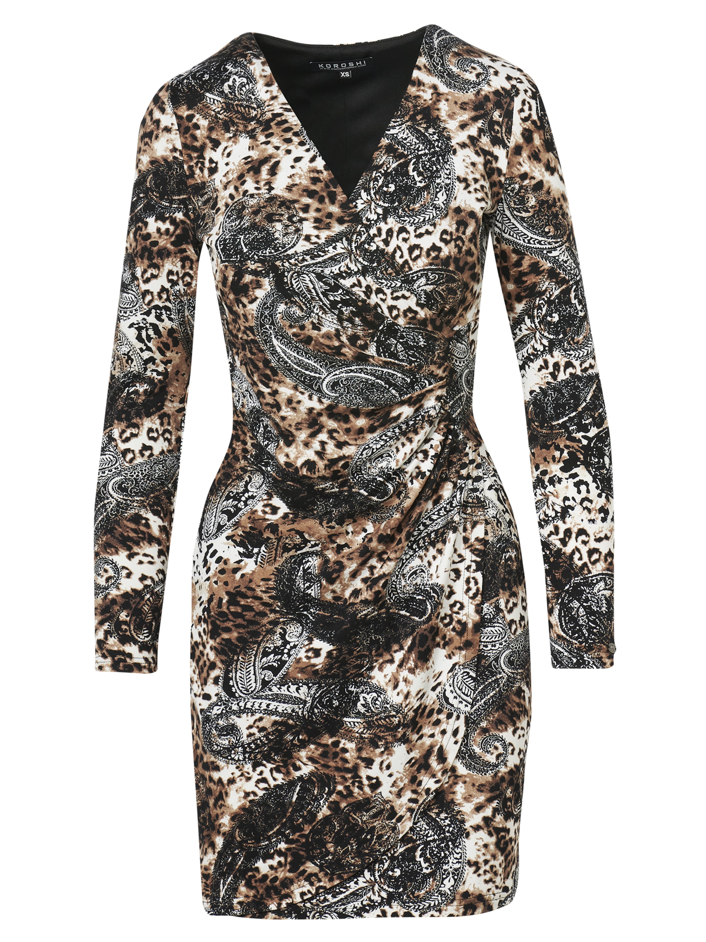 brūns KOROSHI Klasiska stila kleita: no priekšpuses