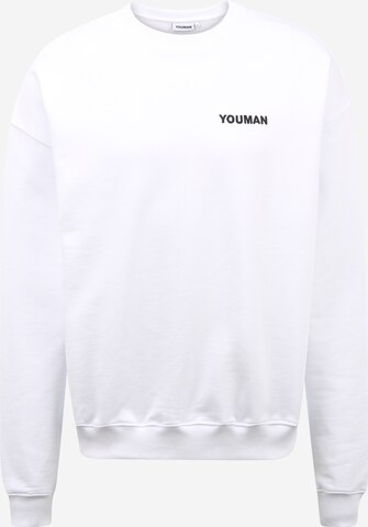 Youman Sweatshirt 'Casper' in Wit: voorkant