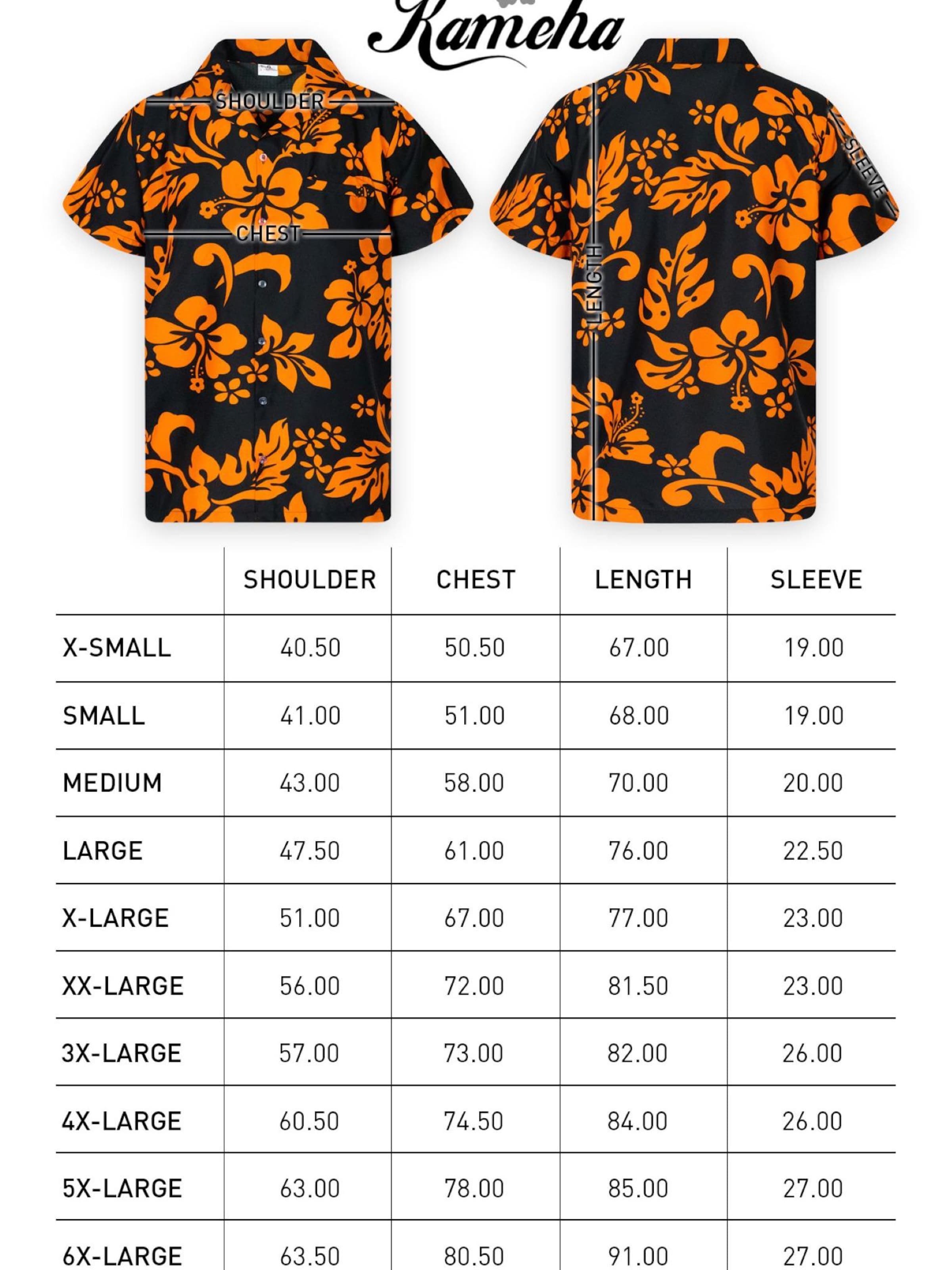 King Kameha Shirt 'Hibiscus Black Line'‌‌‌‌ in Orange