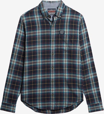 Superdry Comfort fit Button Up Shirt in Blue: front