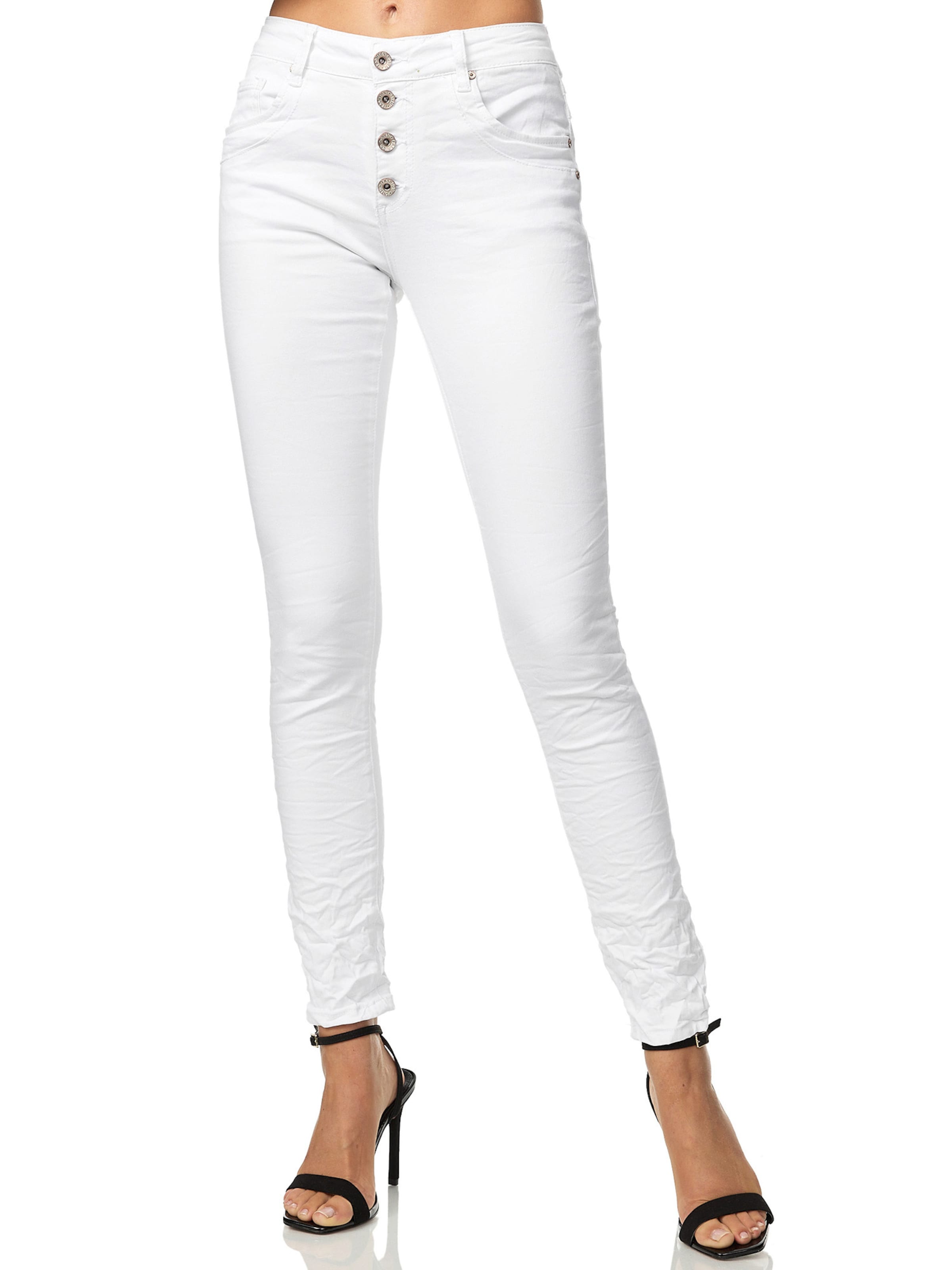 Skinny Jeans di Elara in bianco