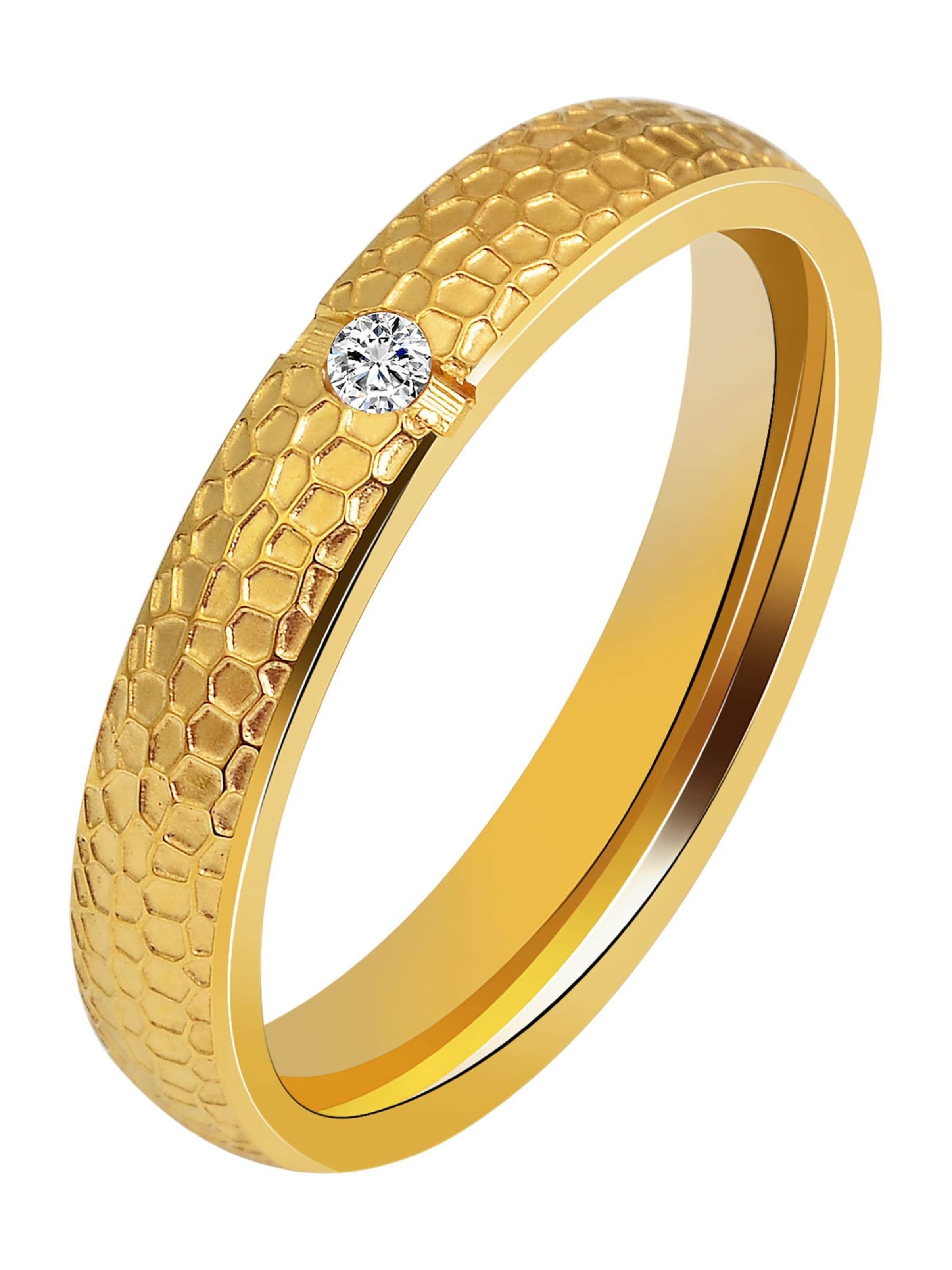 Akzent Ring 'Liska, goldfarbig, langlebig' in Gold: Vorderseite